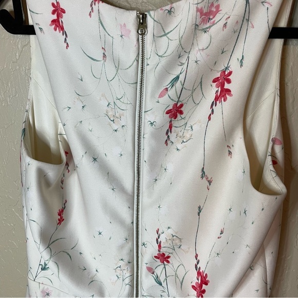 Kut‎ From The Kloth Lana Fit & Flare Dress Size 6 Womans Ivory Floral Sleeveless - Picture 5 of 7